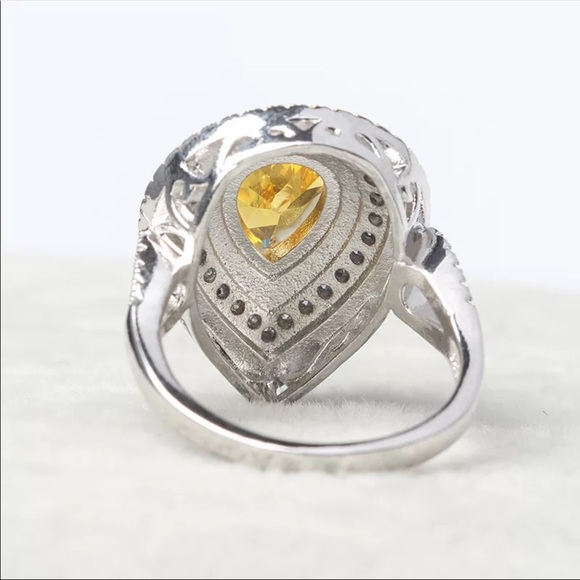 Elegant Heart 925 Sterling Silver Diamond Ring New - Picture 7 of 7